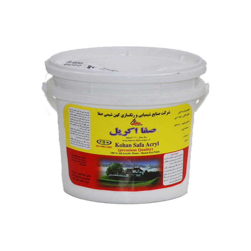 رنگ آکریلیک سفید نیم براق صفاشیمی مدل A650 رنگ آکریلیک سفید مات صفاشیمی مدل A700 وزن 4 کیلوگرم
