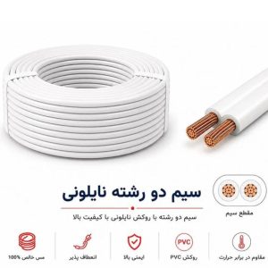 سیم نایلونی 2 در 1 پرتو الکتریک کلاف صد متری (بند تخت)